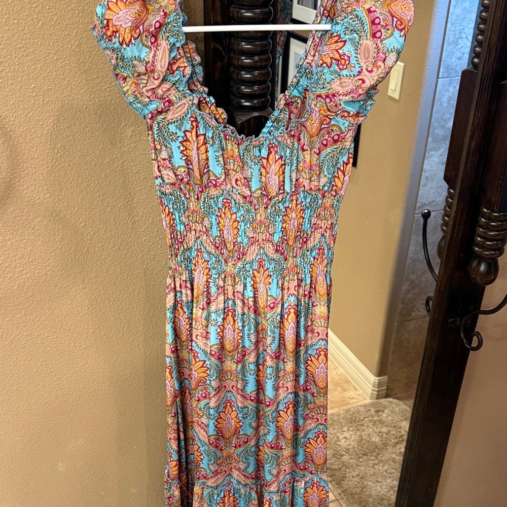 Colorful Paisley Maxi Dress